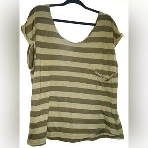 Derek Heart Plus Size Green Stripes T-shirt Size 3X